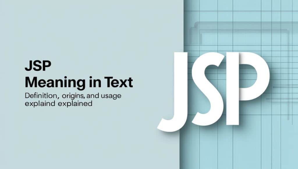 JSP Meaning in Text: Definition, Origins, and Usage Explained 1